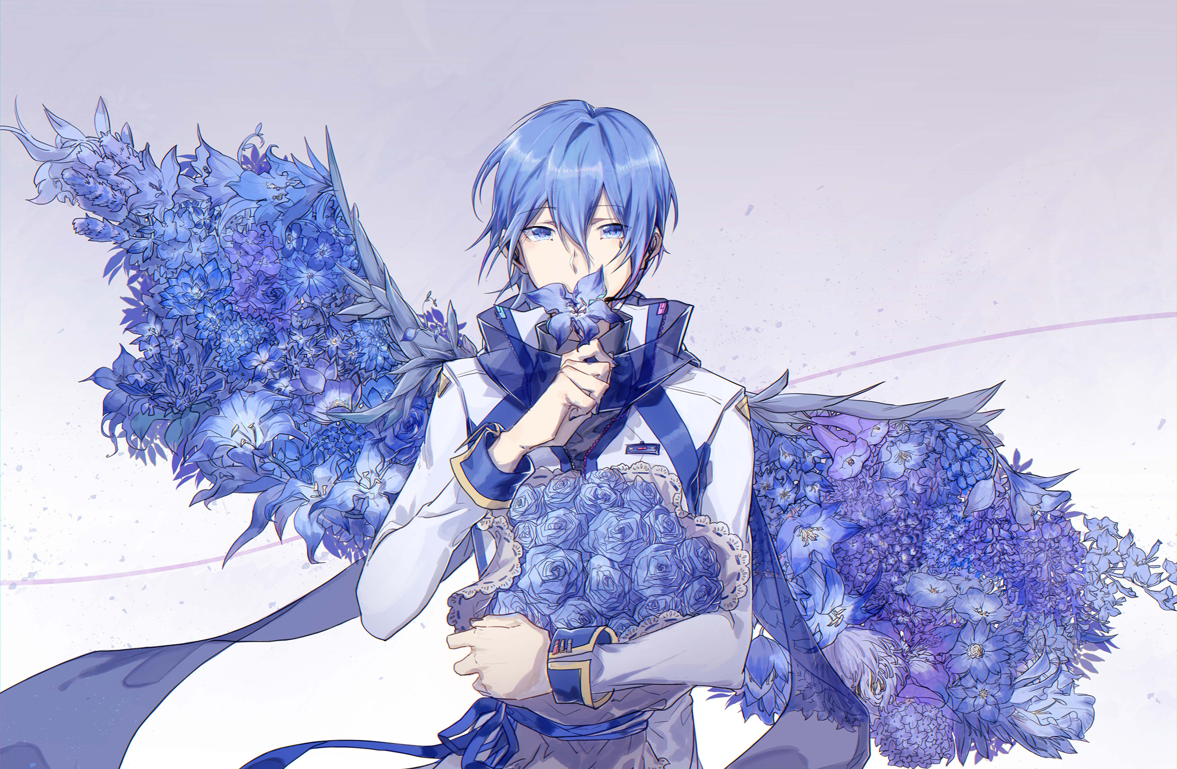 Kaito: Blooming Blue — Vocaloid HD Wallpaper | 2377x1553