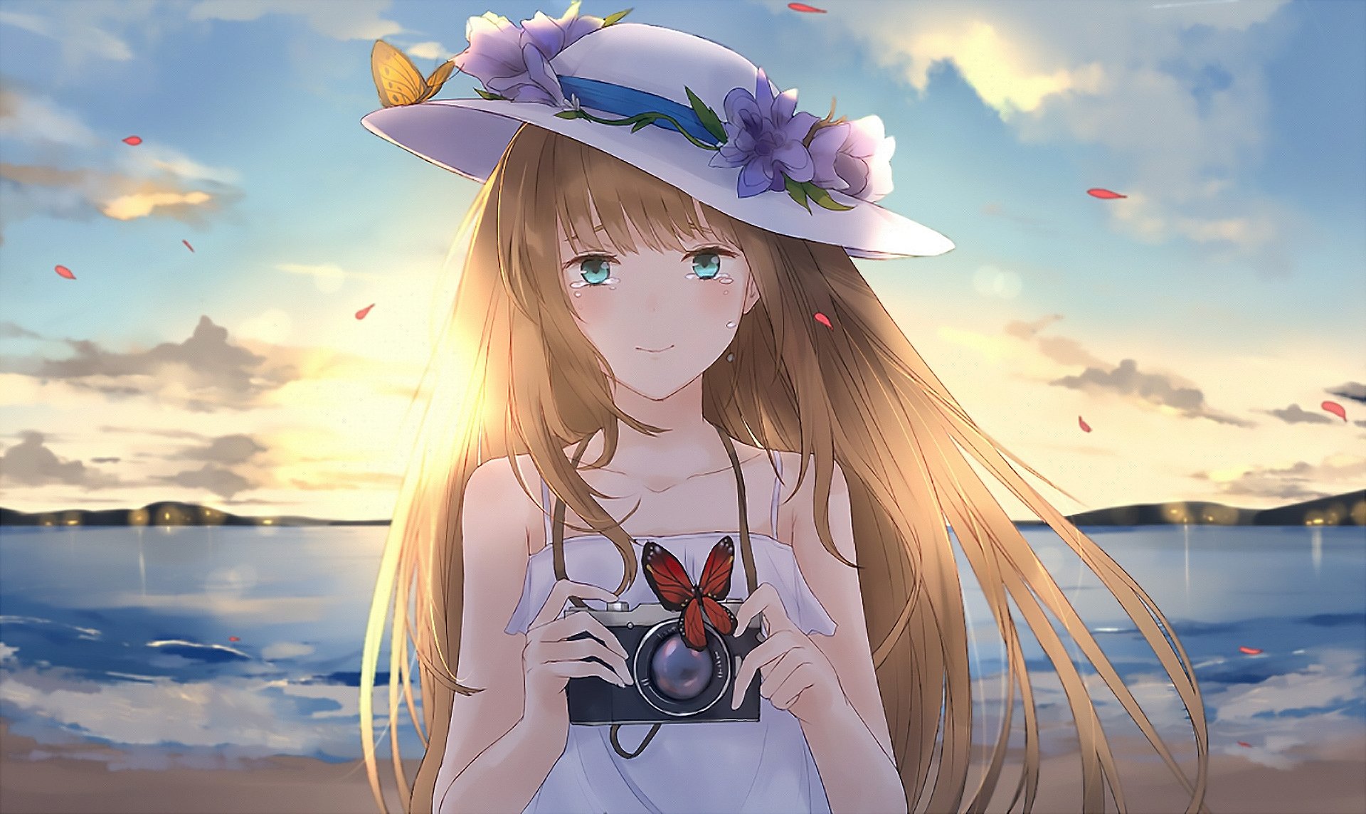 Anime Girls Beach Wallpaper HD 4k