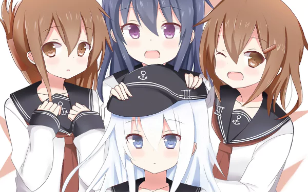 Ikazuchi (Kancolle) Inazuma (Kancolle) Akatsuki (KanColle) Hibiki (Kancolle) Anime Kantai Collection HD Desktop Wallpaper | Background Image