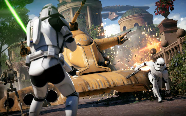 Battle Droid (Star Wars) stormtrooper futuristic Sci Fi Star Wars video game Star Wars Battlefront II (2017) Futuristic Gaming HD Desktop Wallpaper | Background Image
