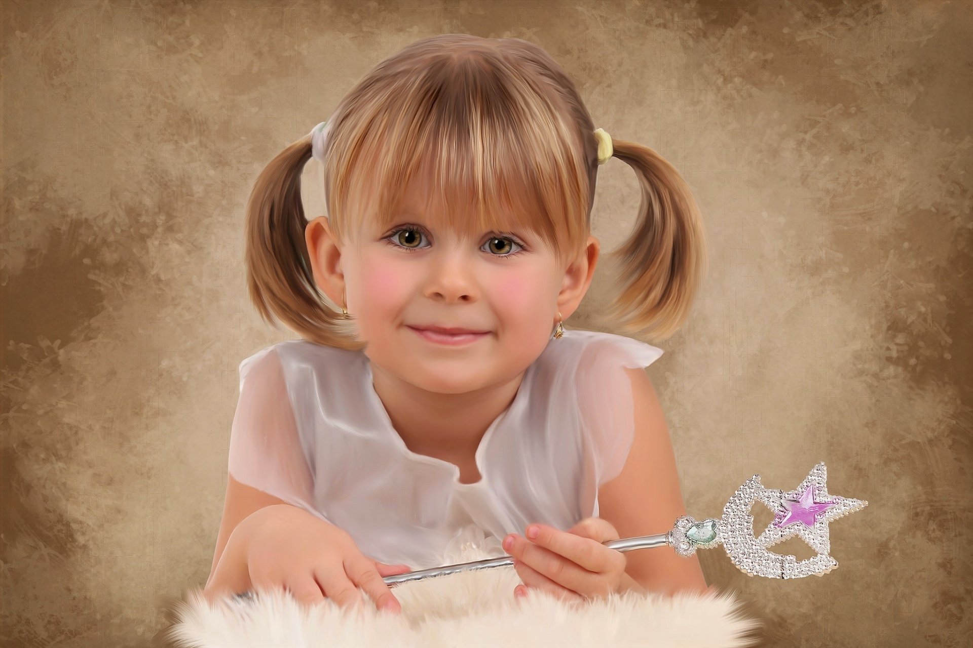 Download Twintails Cute Wand Little Girl Photography Child  HD Wallpaper