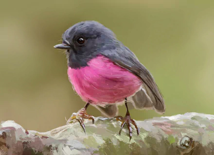  Painting of Scarlet Robin by Mandy Jurgens