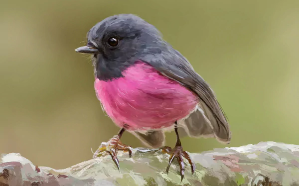  Painting of Scarlet Robin by Mandy Jurgens