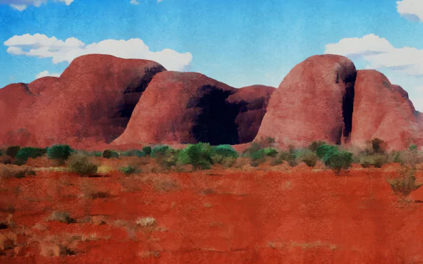  The Olgas Uluṟu-Kata Tjuṯa National Park, Northern Territory, central Australia.