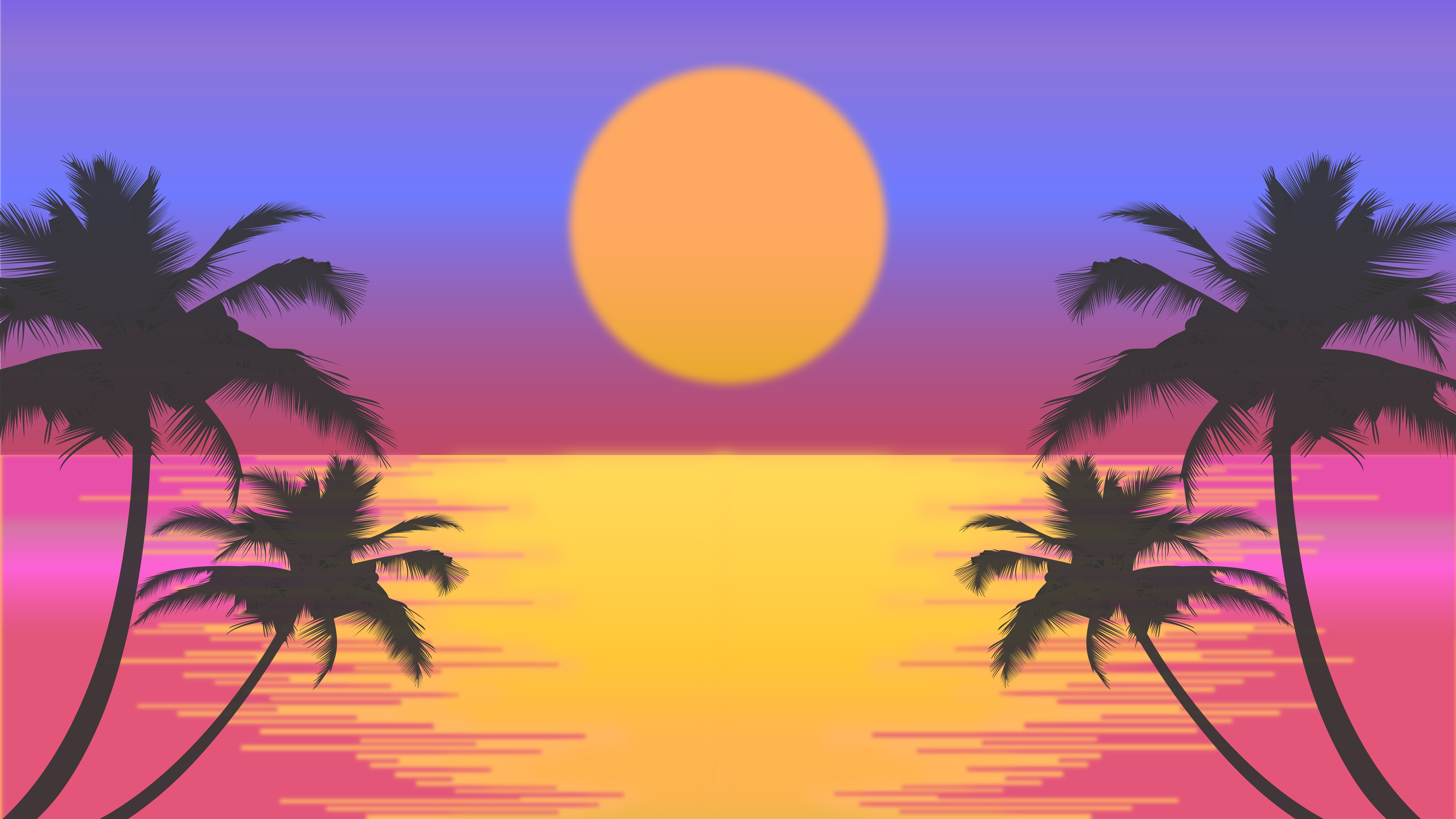Retro Sunset Reflection on Water by Top_Notch_Vectors