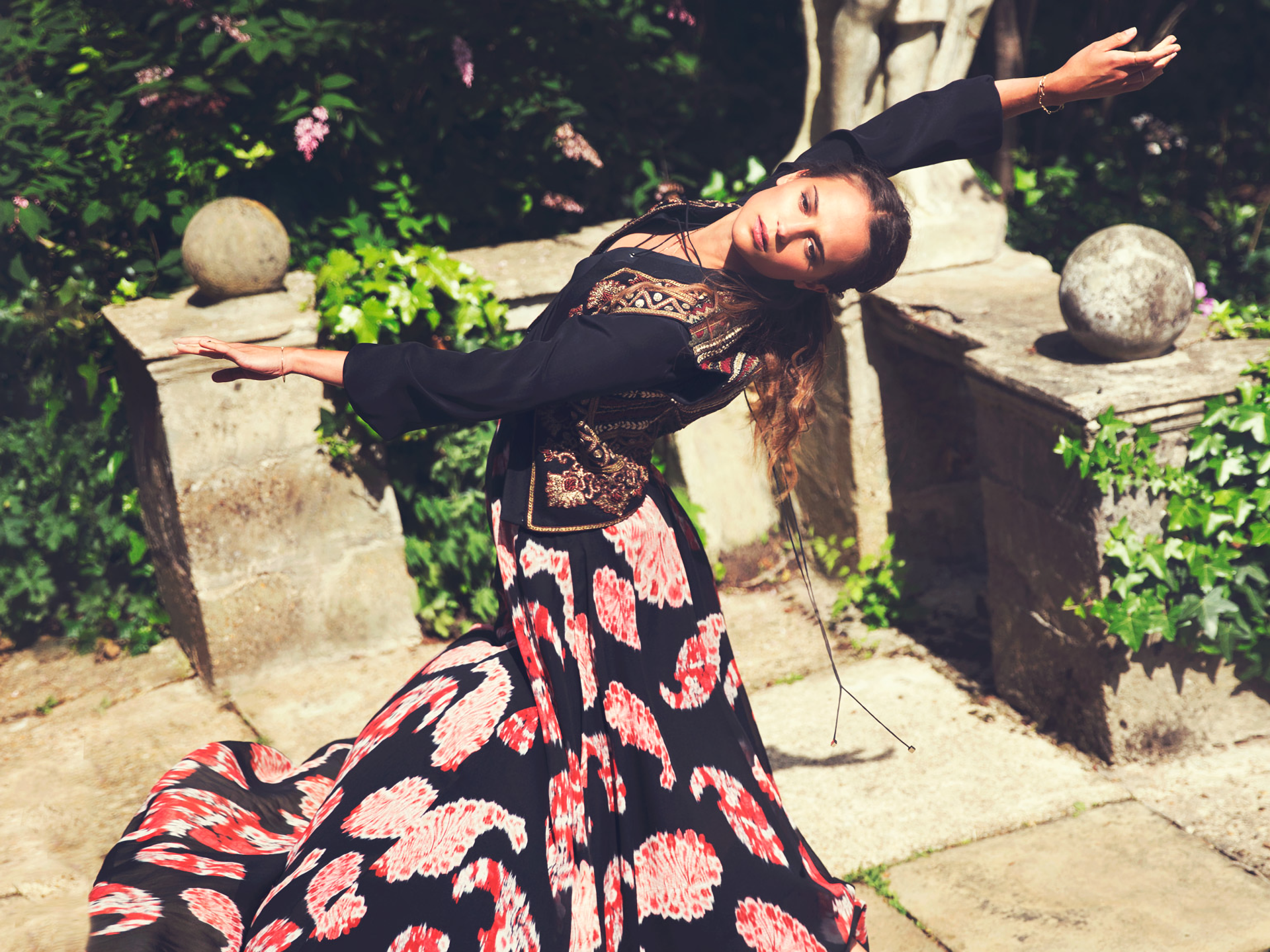 Download Swedish Brunette Actress Celebrity Alicia Vikander HD Wallpaper