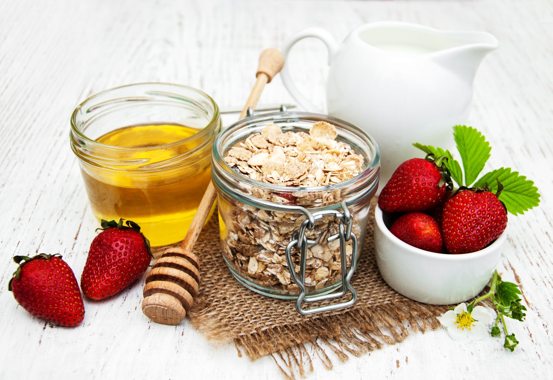 Download Glass Still Life Muesli Strawberry Honey Food Breakfast HD ...