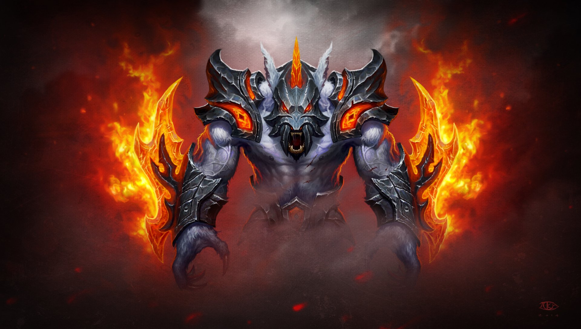 Download Flame Creature Ursa (DotA 2) Warrior Video Game DotA 2 HD Wallpaper