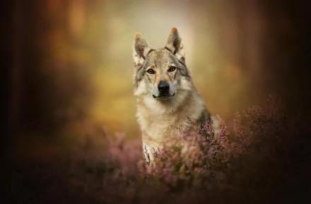 stare dog czechoslovakian wolfdog depth of field Animal wolfdog HD Desktop Wallpaper | Background Image