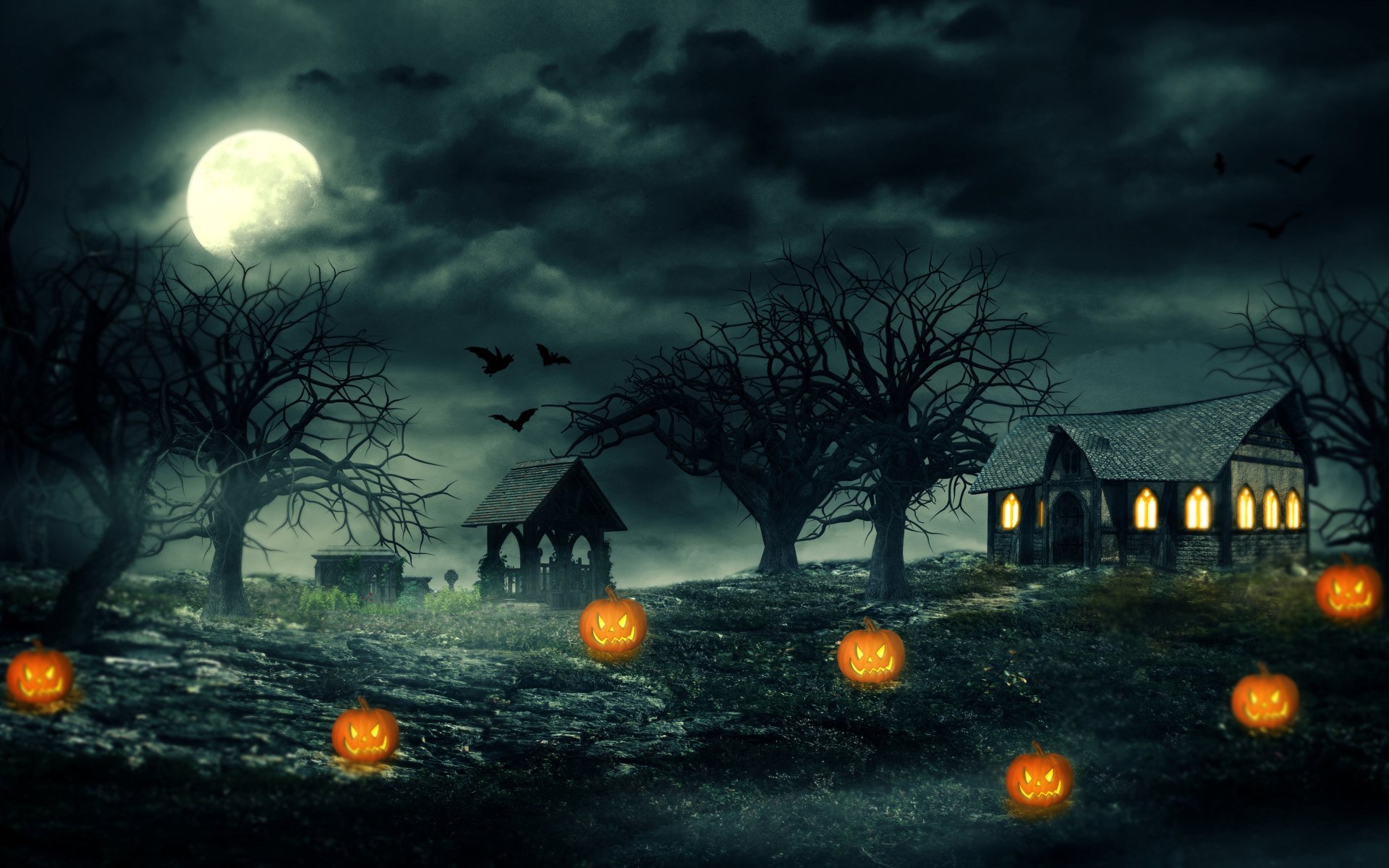 Haunting Halloween Night 4K Ultra HD Wallpaper