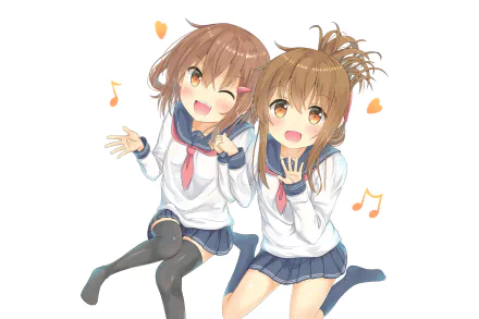 Ikazuchi (Kancolle) Inazuma (Kancolle) Anime Kantai Collection HD Desktop Wallpaper | Background Image