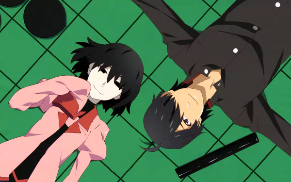black hair Ougi Oshino Koyomi Araragi Anime Monogatari (Series) HD Desktop Wallpaper | Background Image