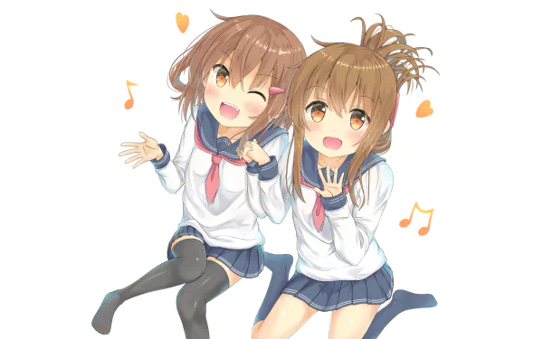 Ikazuchi (Kancolle) Inazuma (Kancolle) Anime Kantai Collection HD Desktop Wallpaper | Background Image