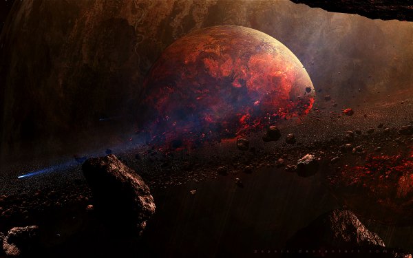 Sci Fi Planet Space Asteroid HD Wallpaper | Background Image