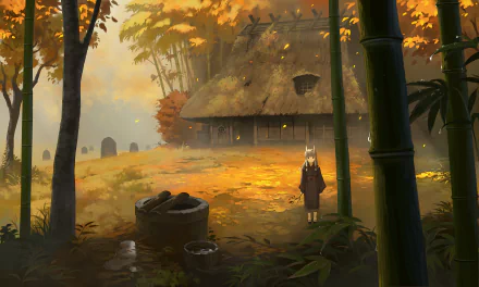 fall house Anime Original autumn anime HD Desktop Wallpaper | Background Image