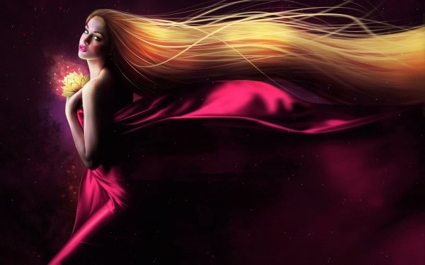 Women Artistic Lotus Long Hair HD Wallpaper | Background Image