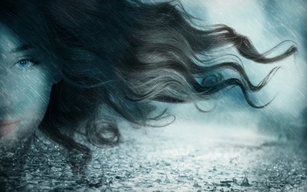 Artistic Face Hair Long Hair Rain Water Drop Manipulation HD Wallpaper | Background Image