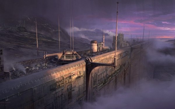 Sci Fi Landscape Wall Fog HD Wallpaper | Background Image