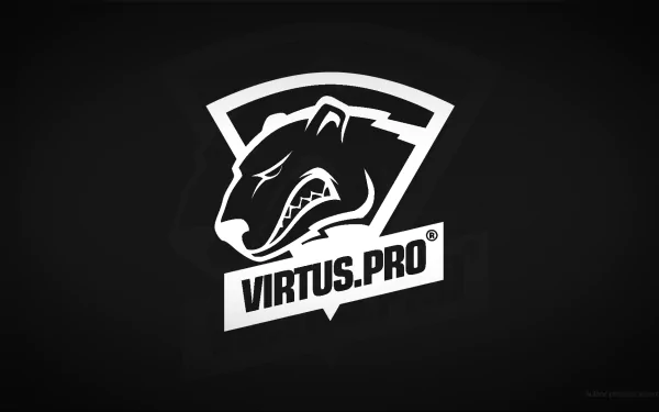 HD PC desktop wallpaper showing the Virtus.pro bear logo and team name on a dark background, evoking Counter-Strike: Global Offensive esports and gaming team branding.