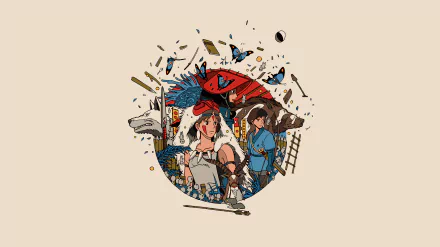 Anime Princess Mononoke HD Desktop Wallpaper | Background Image
