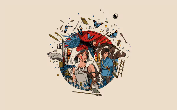Anime Princess Mononoke HD Desktop Wallpaper | Background Image