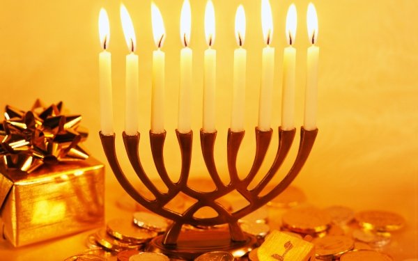 Holiday Hanukkah Candle Gift Coin Money HD Wallpaper | Background Image