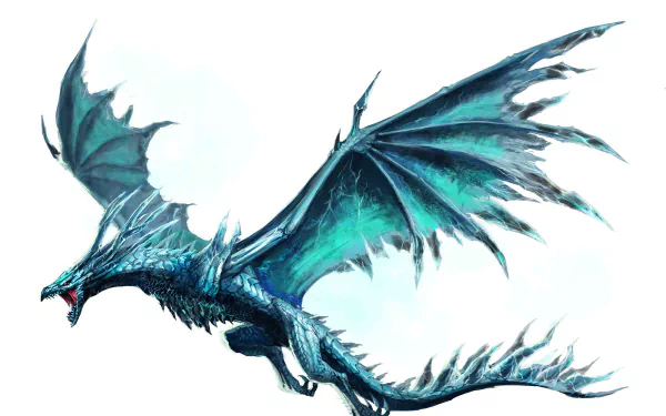 HD desktop wallpaper featuring a fierce blue dragon in flight from the game War Dragons.