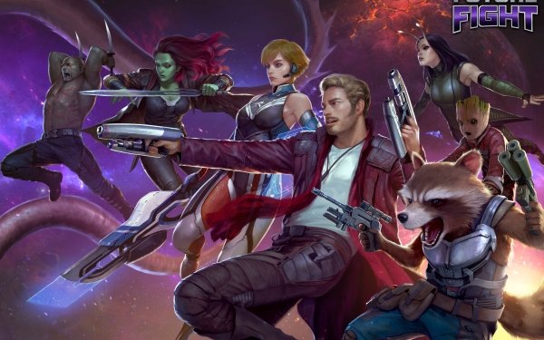 Video Game Marvel: Future Fight Drax The Destroyer Gamora Star Lord Groot Rocket Raccoon Mantis Sharon Rogers Marvel Comics HD Wallpaper | Background Image
