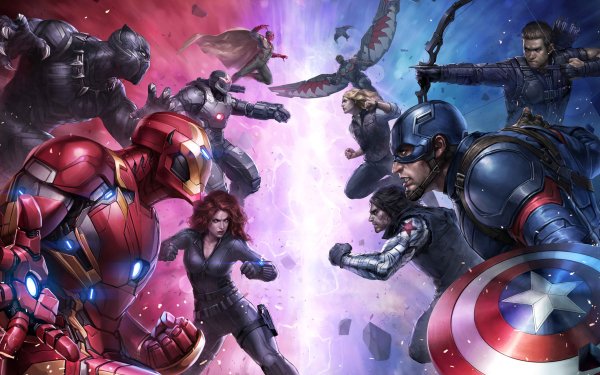 Video Game Marvel: Future Fight Captain America Hawkeye Iron Man Vision War Machine Winter Soldier Black Panther Falcon Black Widow Clint Barton Avengers HD Wallpaper | Background Image