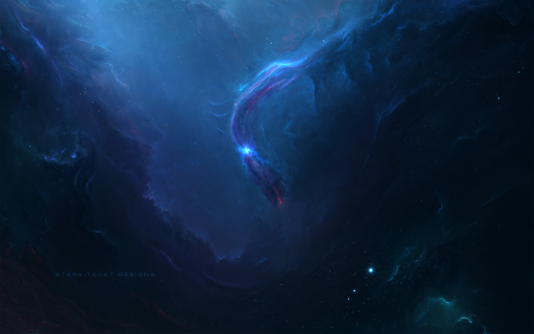 Sci Fi Nebula Space Cosmos Blue Stars HD Wallpaper | Background Image