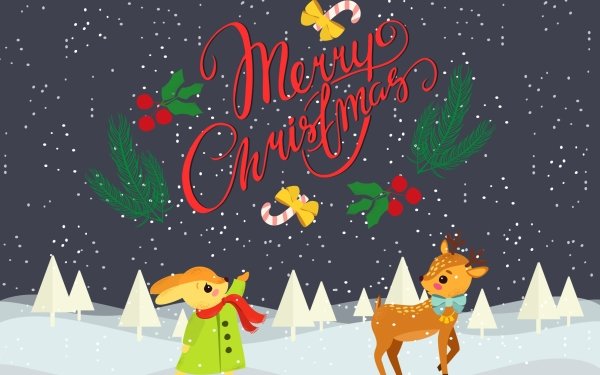 Holiday Christmas Merry Christmas Reindeer HD Wallpaper | Background Image