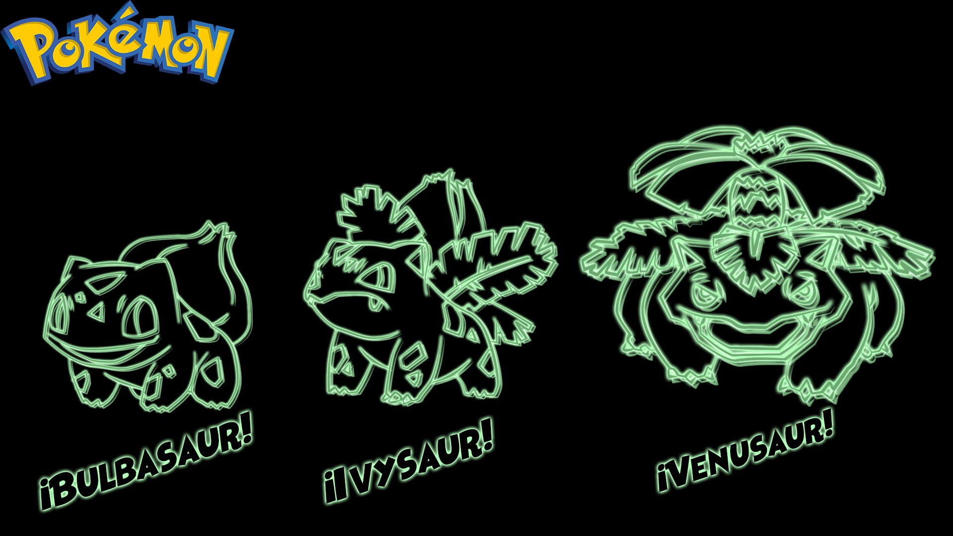 All Bulbasaur neon line by Gearstamer