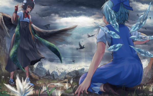 Anime Touhou Cirno Aya Shameimaru HD Wallpaper | Background Image