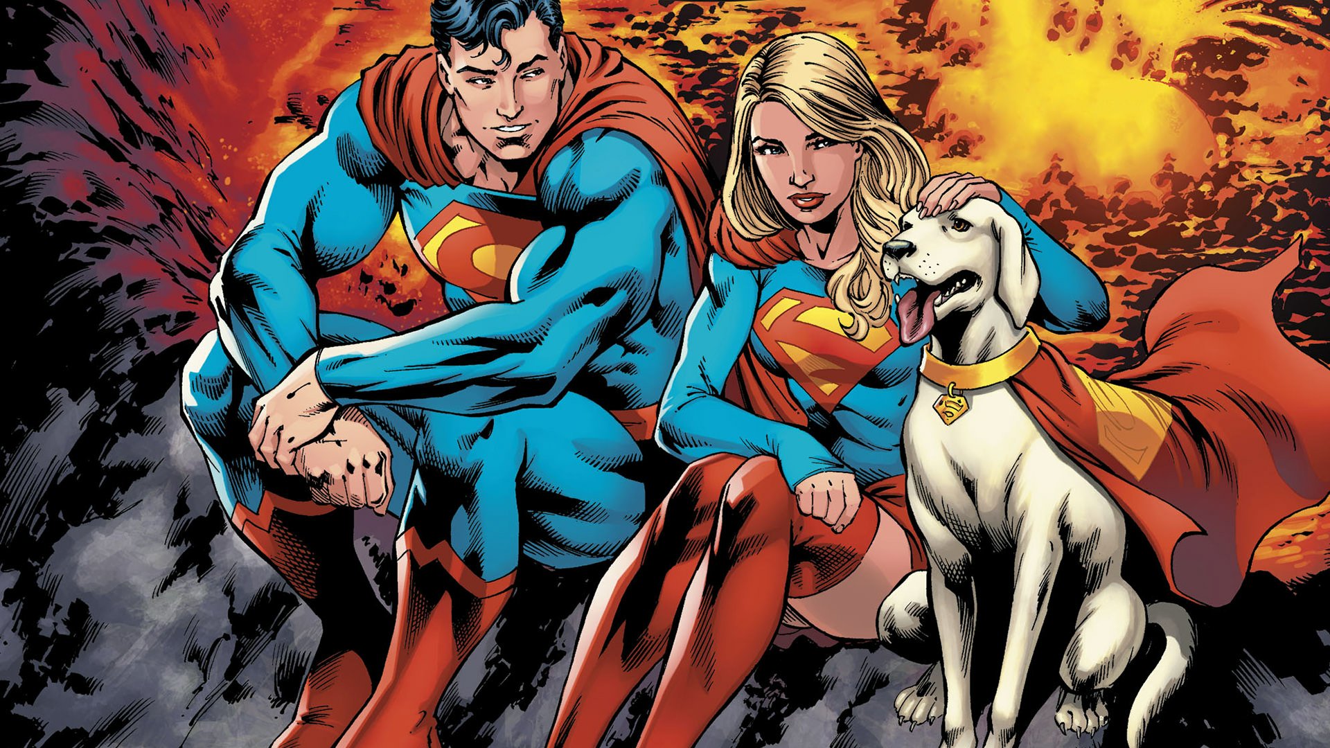 Download Clark Kent Kara Zor‑el Krypto Dc Comics Dc Comics Supergirl Comic Superman Hd Wallpaper 