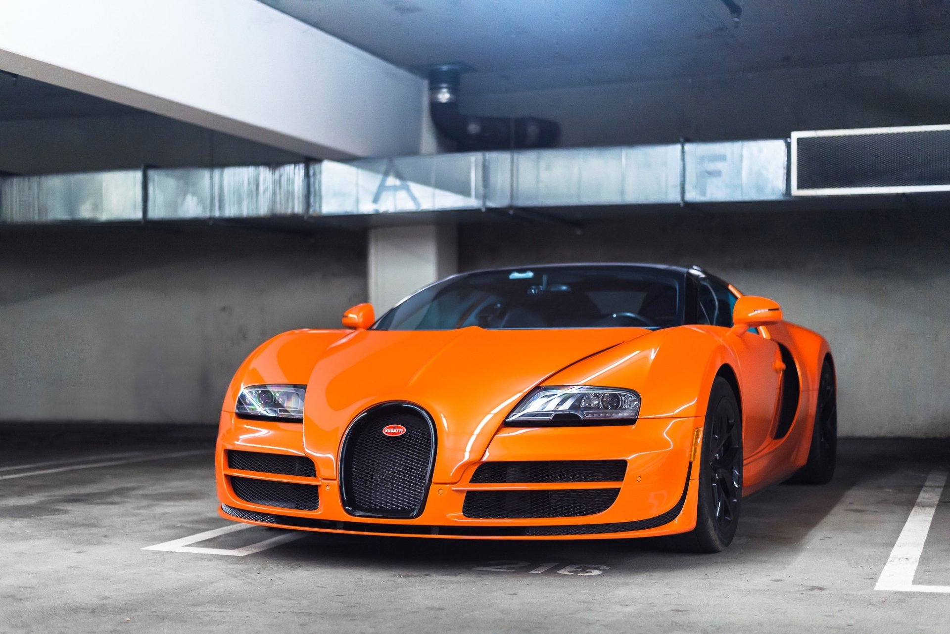 Download Supercar Orange Car Car Bugatti Vehicle Bugatti Veyron HD Wallpaper