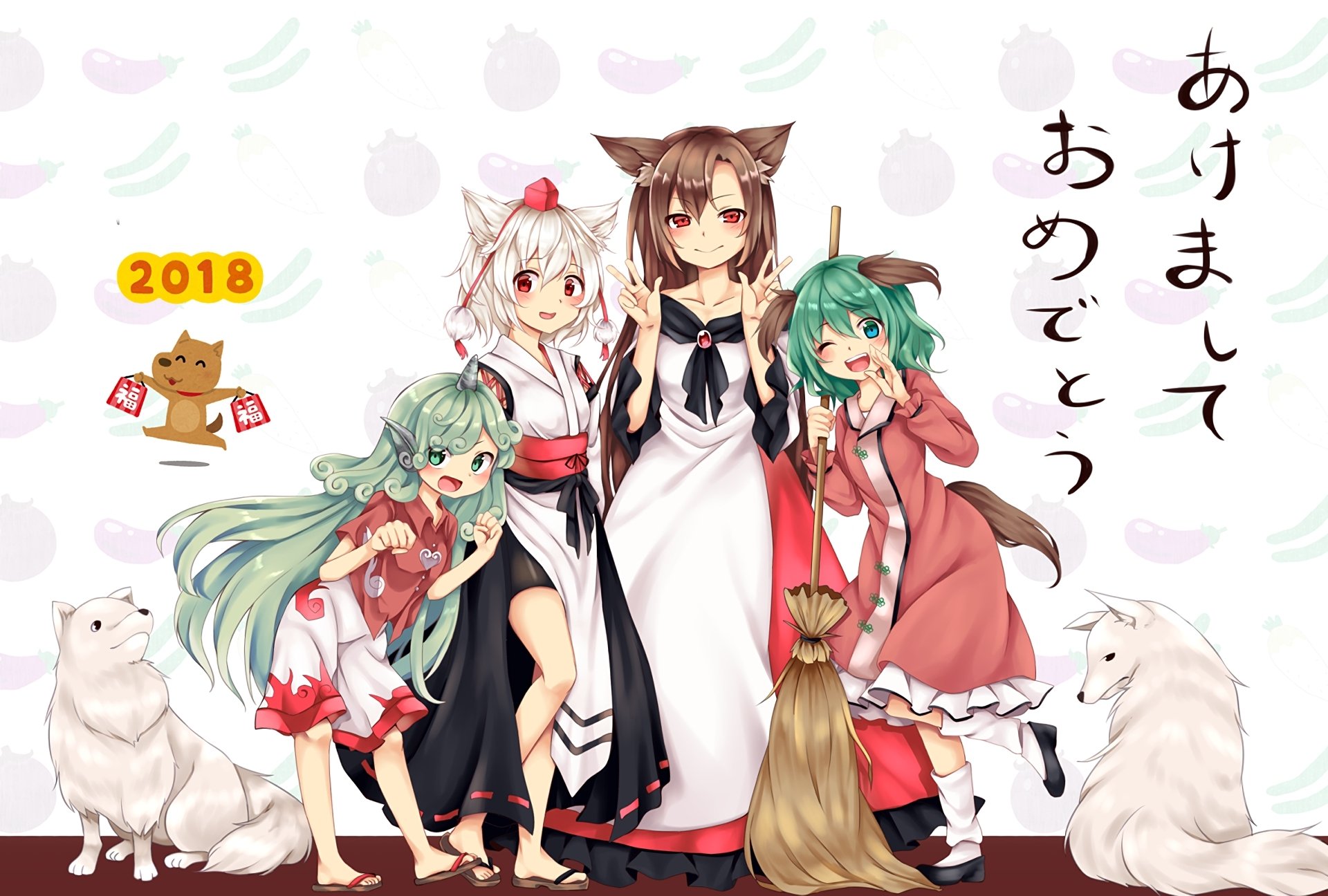 Download Aunn Komano Kyouko Kasodani Kagerou Imaizumi Momiji Inubashiri Anime Touhou HD Wallpaper