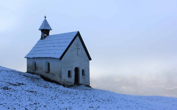 Religious Chapel Church Snow Winter HD Wallpaper | Background Image