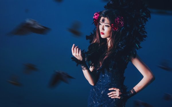Women Asian Model Brunette Dress Lipstick HD Wallpaper | Background Image