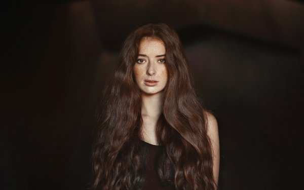 Women Model Redhead Brown Eyes Long Hair HD Wallpaper | Background Image