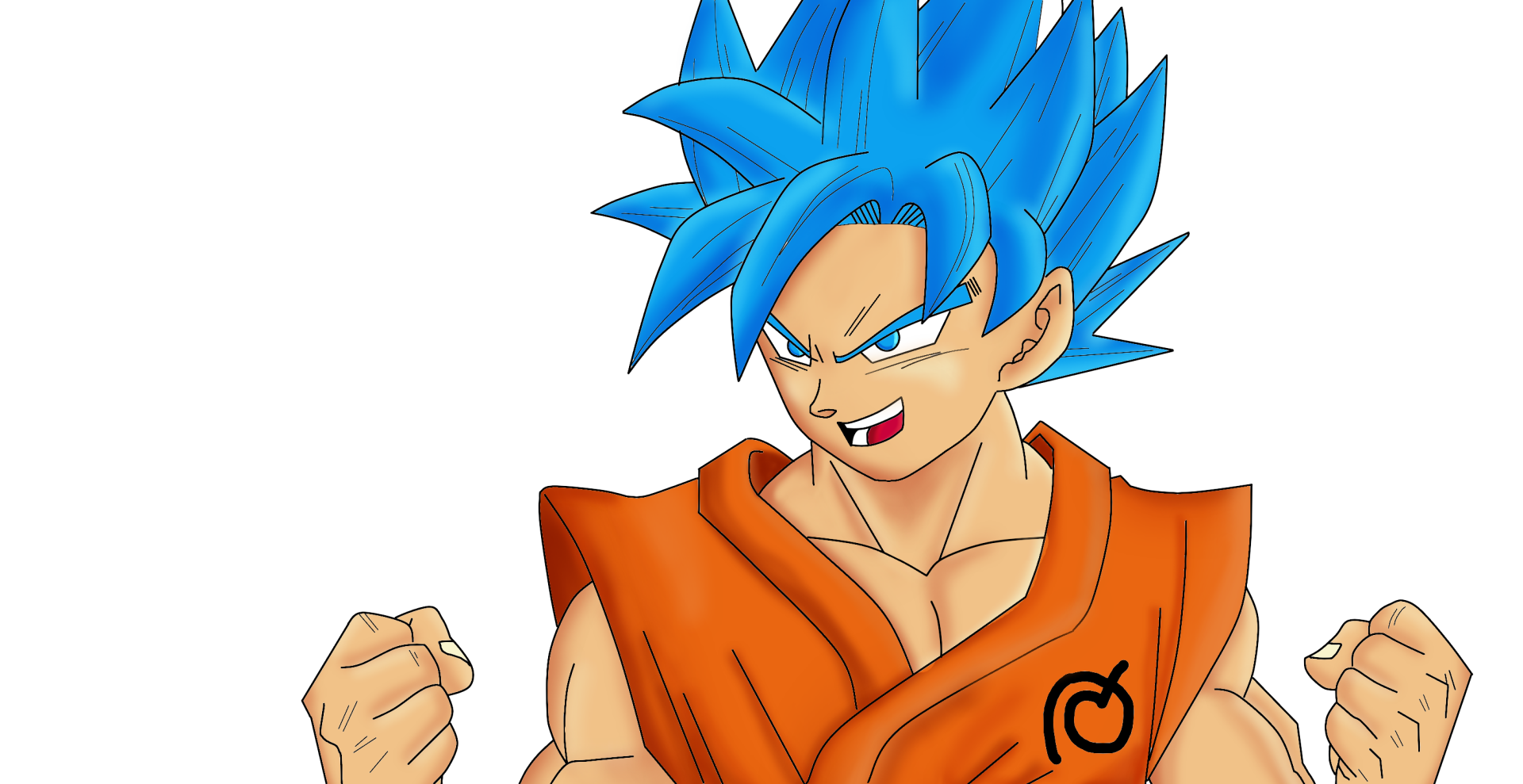 Goku, Dragon Ball, Dragon Ball Super anime: blue-haired Super Saiyan pose — 2K Quad HD PC desktop wallpaper/background.