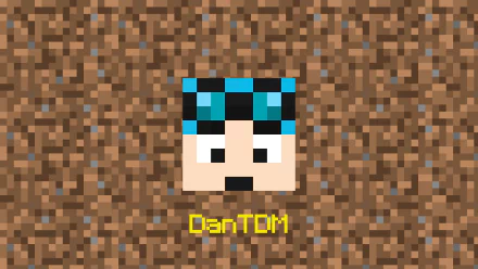 4K Ultra HD Minecraft-themed PC desktop wallpaper featuring a pixelated DanTDM avatar against a blocky dirt background.