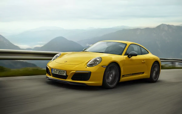 yellow car car Porsche Porsche 911 vehicle Porsche 911 Carrera T HD Desktop Wallpaper | Background Image
