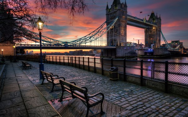 Hecho por el hombre Puente de la Torre Puentes London Inglaterra Reino Unido Banco Calle Atardecer Fondo de pantalla HD | Fondo de Escritorio