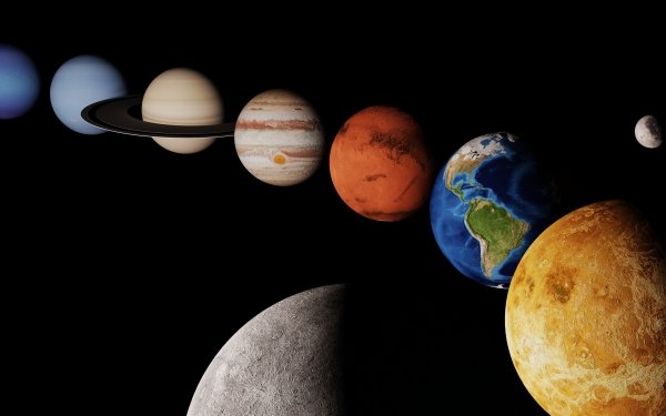 Sci Fi Solar System Earth Moon Planet Space HD Wallpaper | Background Image