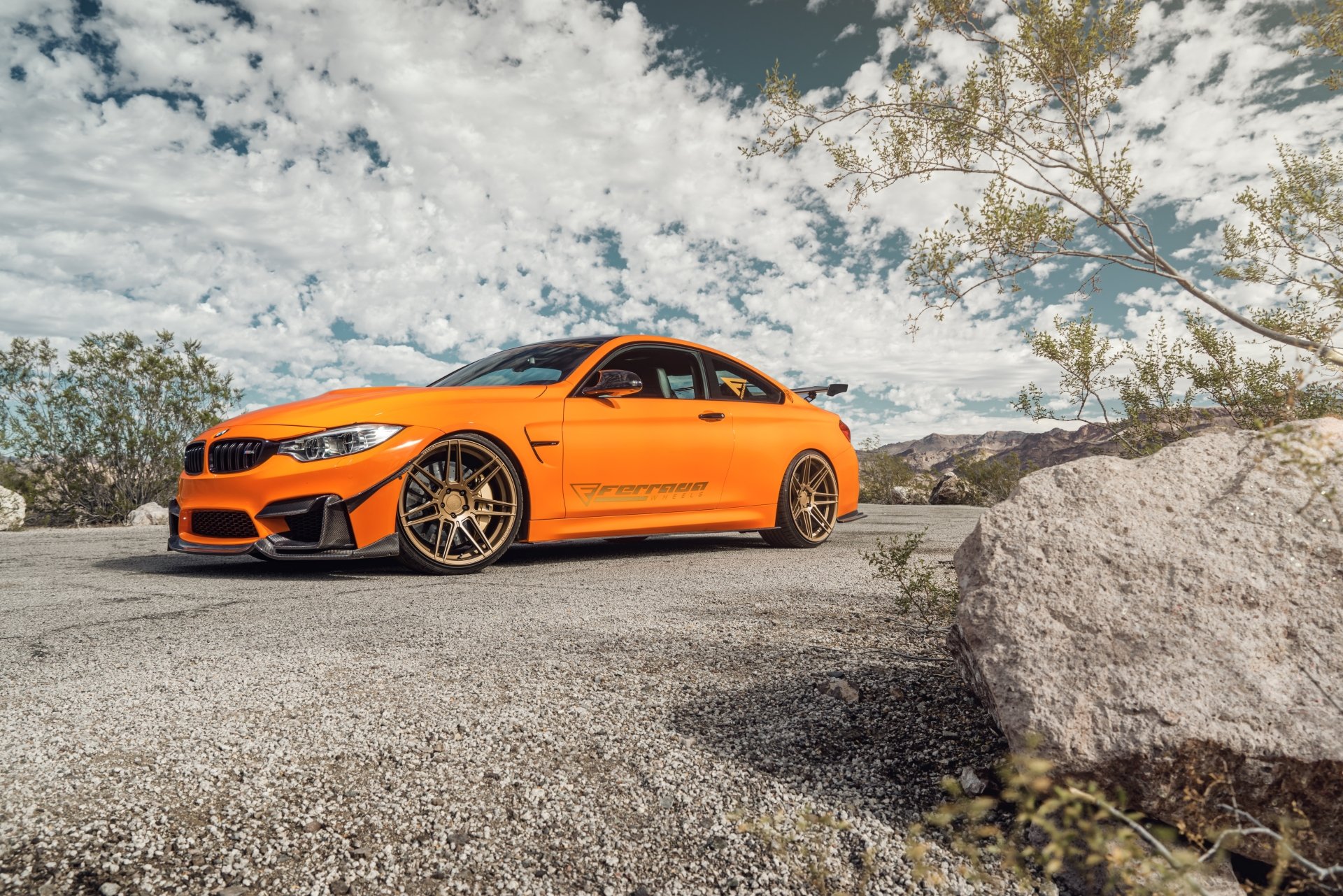 Download Orange Car Car BMW Vehicle BMW M4 4k Ultra HD Wallpaper