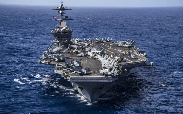 jet fighter warship aircraft carrier military USS Carl Vinson (CVN-70) HD Desktop Wallpaper | Background Image