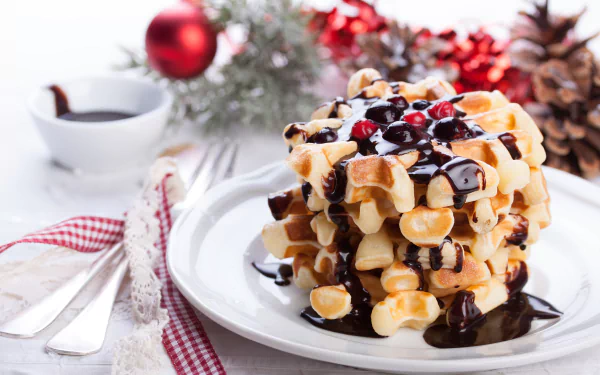 breakfast food waffle HD Desktop Wallpaper | Background Image