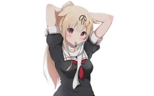 HD desktop wallpaper featuring Yuudachi from the anime Kantai Collection, set against a plain white background.