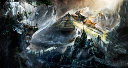 pyramid fantasy dragon HD Desktop Wallpaper | Background Image