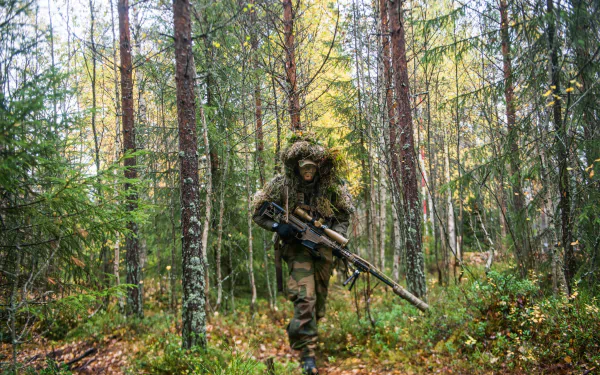 sniper rifle camouflage forest military sniper HD Desktop Wallpaper | Background Image